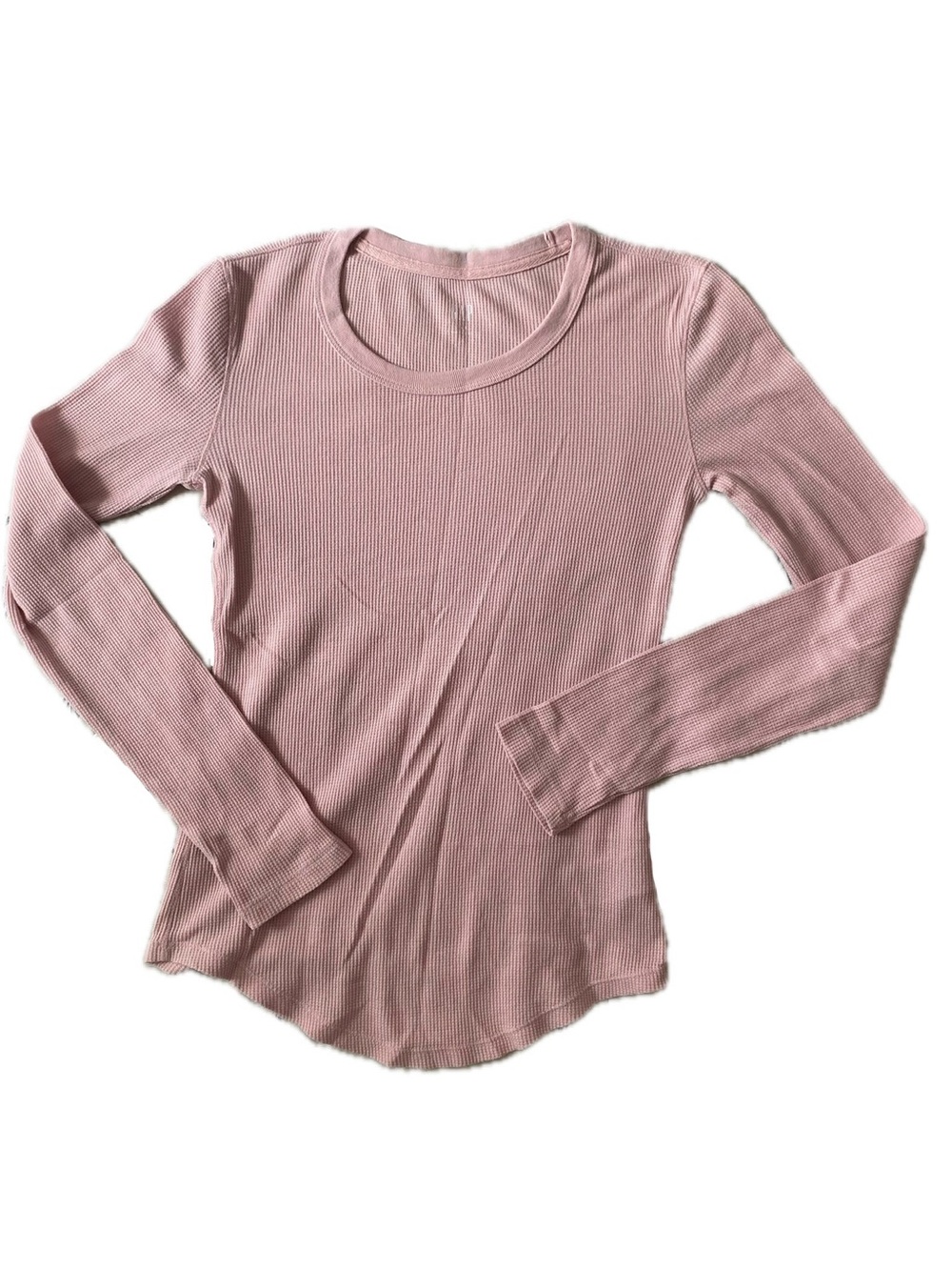GAP Women's Ribbed Long-Sleeve Tee - Pink
